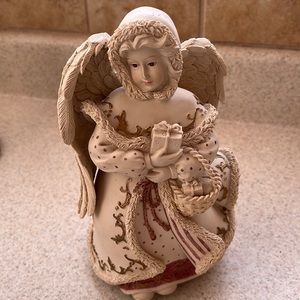 VTG Snow Angel music box, plays “Silent Night”, 8”T, year 2001